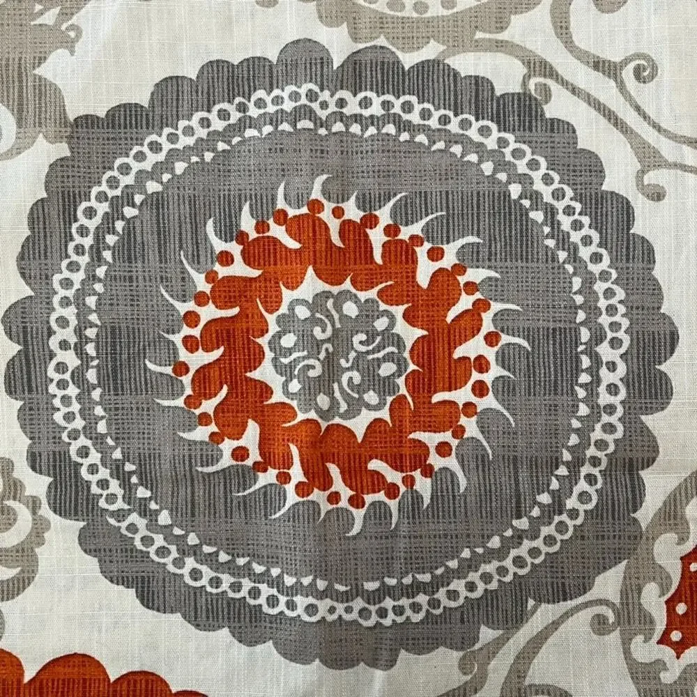 Threshold Cotton Pillow sham King Size Orange Gray Medallion Paisley